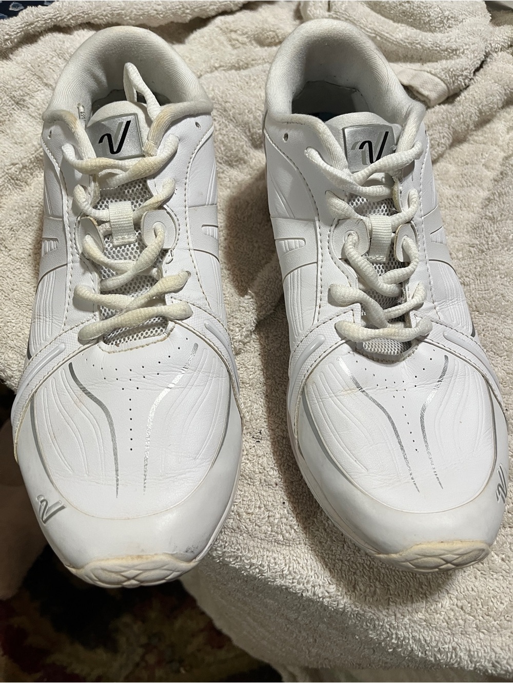 Varsity White Athletic Sneakers with Subtle Silver Accents 10